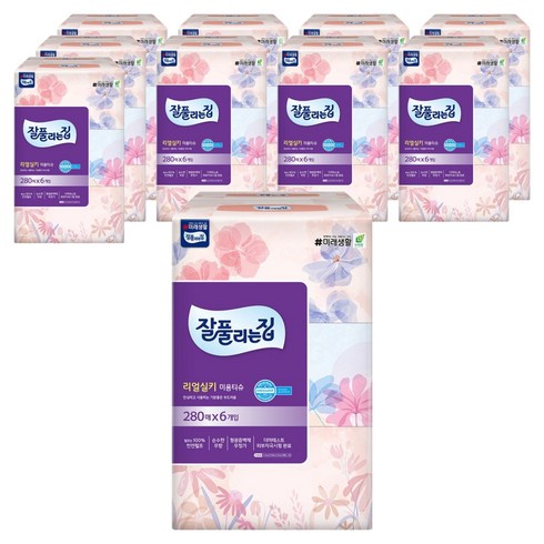 잘풀리는집 천연펄프 미용티슈 2겹, 280매입, 60개