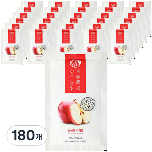 청춘농장 신선한 사과즙, 100ml, 180개
