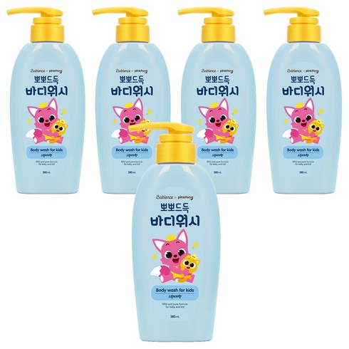 베비언스 핑크퐁 뽀뽀드득 바디워시 스윗피치향, 380ml, 5개