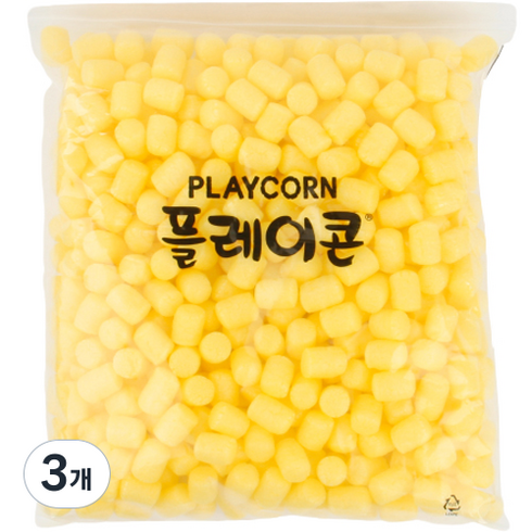 플레이콘 만들기재료 리필 500p, 노랑, 3개