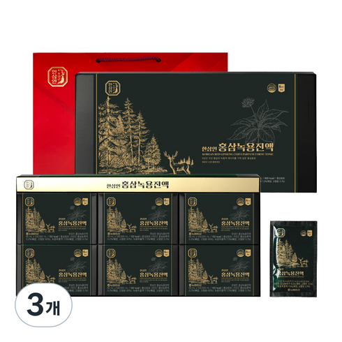 한삼인 홍삼녹용진액 30개입 +쇼핑백, 1.8L, 3개