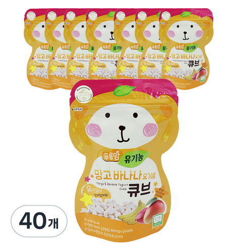 오가닉스토리 푸름맘 유기농 요거트큐브, 40개, 망고 + 바나나 혼합맛, 16g