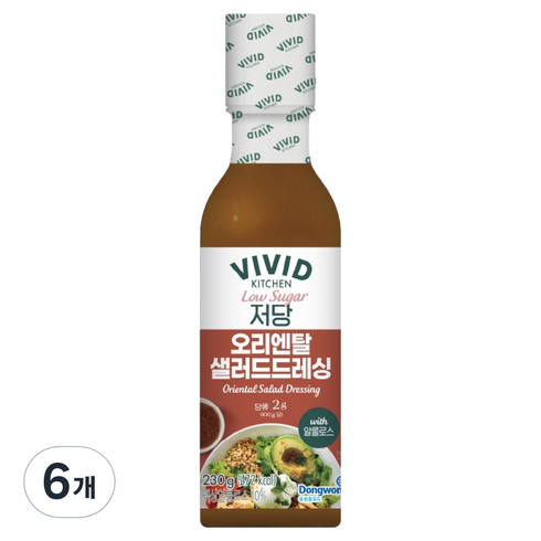 비비드키친 저당 오리엔탈 샐러드 드레싱, 230g, 6개