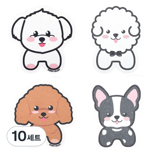 써니엔조이 제로웨이스트 셀롤로스 엄마강아지 수세미 4종 세트, 10세트