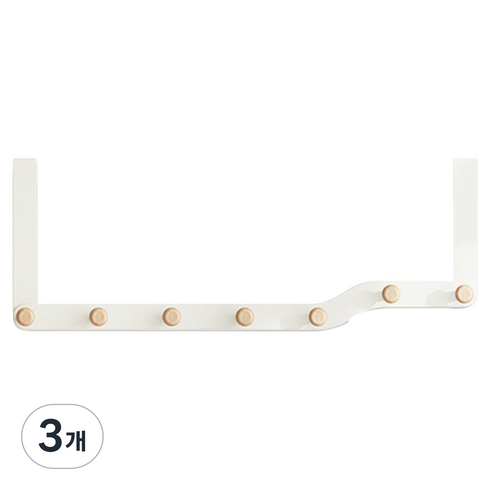 일상포인트 도어 행거 후크걸이 7구, 화이트, 3개