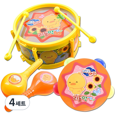 내친구아리 리듬 악기 세트, 혼합색상, 4세트