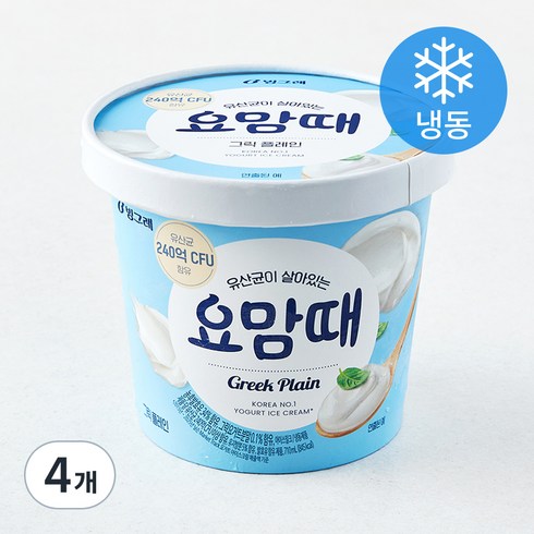 요맘때 그릭 플레인 (냉동), 710ml, 1개입, 4개