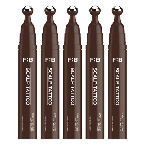 포뷰트 정수리 가르마 헤어라인 탈모 커버 두피 타투 틴트 15g, 브라운, 5개