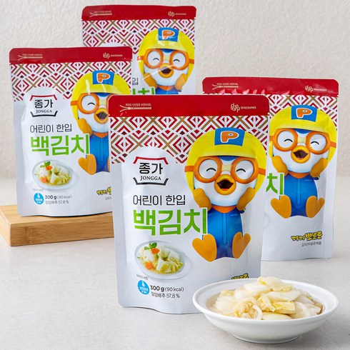 종가 어린이 한입 백김치, 300g, 4개