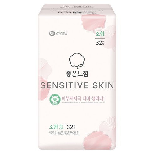 좋은느낌 센서티브 스킨 생리대 날개형, 소형, 32개입, 1개