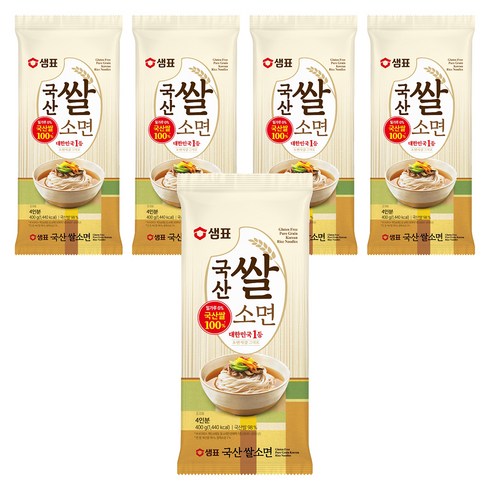 샘표 국산쌀소면, 400g, 5개