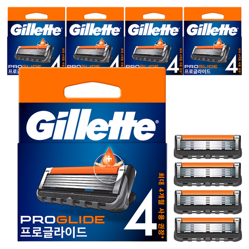 질레트 프로글라이드 매뉴얼 면도날, 4개입, 5개