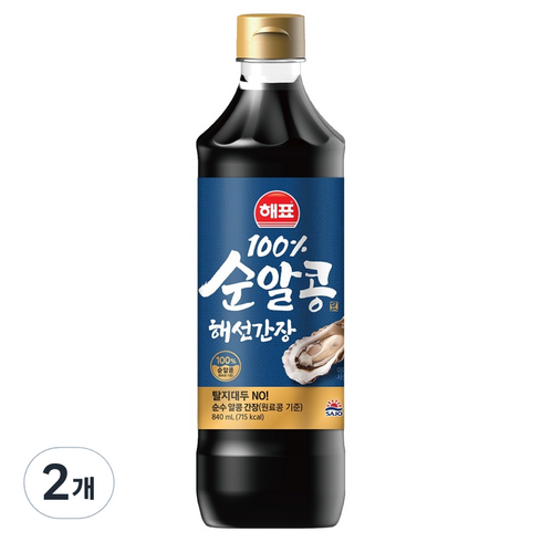 해표 순알콩 해선간장, 2개, 840ml