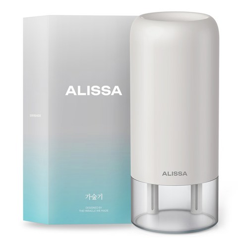 알리사 미니 초음파 사무용 무선 탁상용 충전식 가습기 700ml + 필터 4p 세트, AH1, 클라우드 그레이