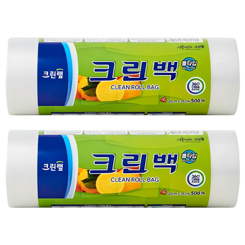 크린랩 롤백 25cm x 35cm, 중(M), 500개입, 2개