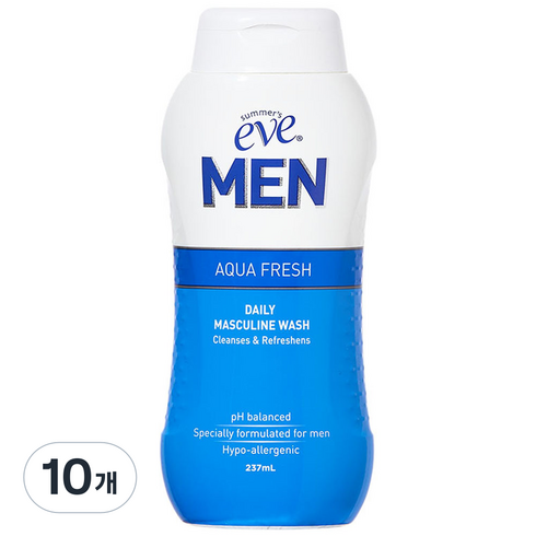 썸머스이브 맨 아쿠아 프레쉬 데일리 머스큘린 워시, 10개, 237ml