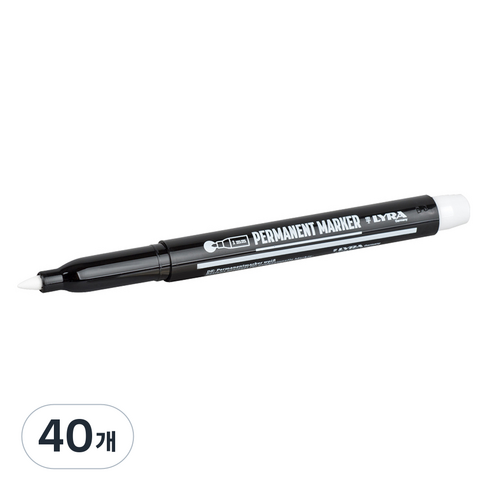 리라 영구 마카 흰색 1mm L4060001, 40개