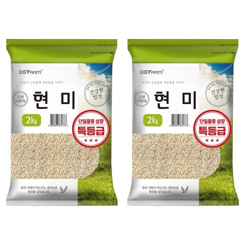 대구농산 건강한밥상 국산 특등급 현미, 2kg, 2개
