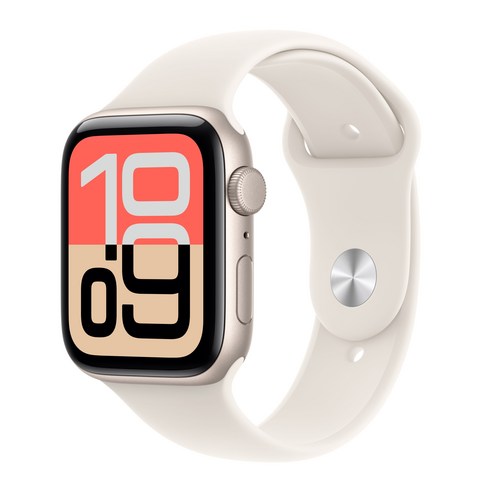 Apple 2025 애플워치 SE3 알루미늄 케이스, 스타라이트, 44mm, GPS, 스타라이트, M/L