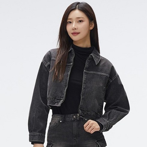 스파오 여성용 데님 크롭 집업 면 재킷 SPJEF23G02