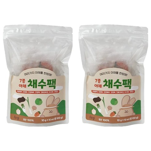 퍼기 어린이 7종야채 채수팩 10개입, 야채맛, 100g, 2개