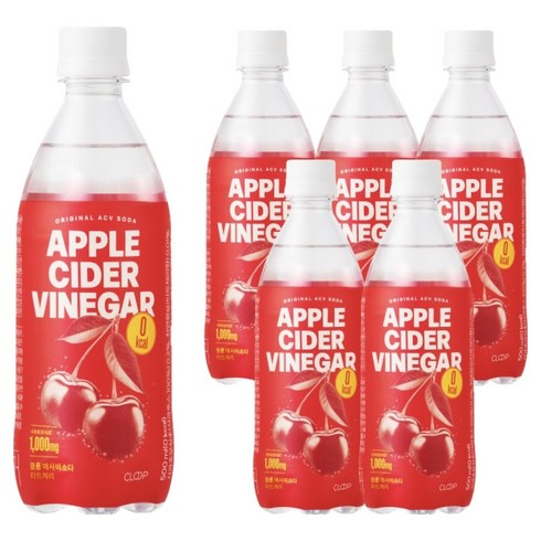 클룹 애사비소다 타트체리 탄산음료, 500ml, 6개