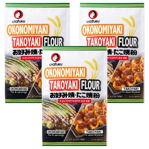 오타후쿠 오코노미야끼 타코야끼 겸용 분말, 180g, 3개