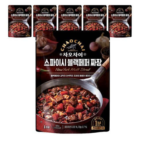 차오차이 스파이시 블랙페퍼 짜장, 180g, 6개