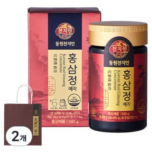 천지인 홍삼정 예작 + 쇼핑백, 240g, 2개