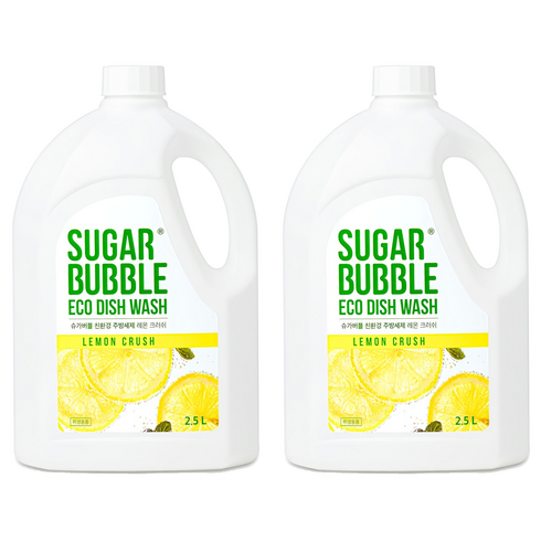 슈가버블 주방세제 레몬 크러쉬, 2.5L, 2개