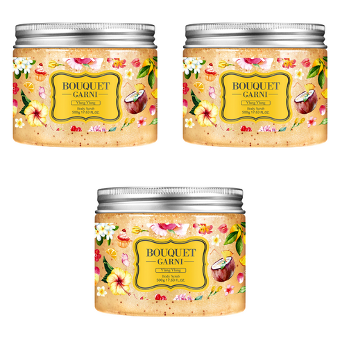 부케가르니 슈가 바디스크럽 일랑일랑, 500g, 3개