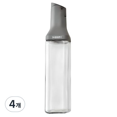 한샘 클리어 자동개폐 슬림 오일병 그레이, 500ml, 4개