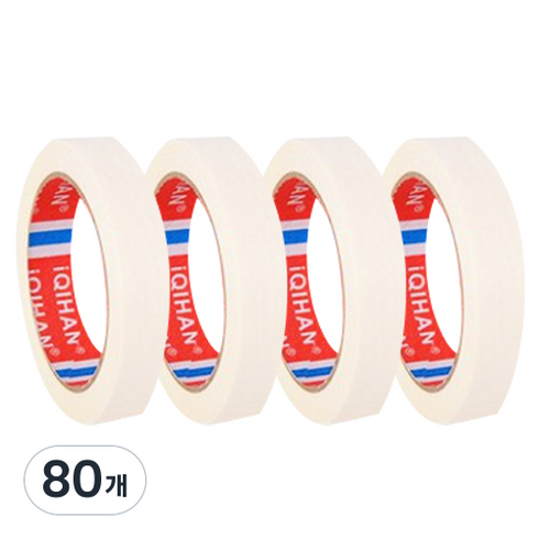 iQIHAN 칼라 마스킹 테이프 흰색 25 mm x 20 m, 80개
