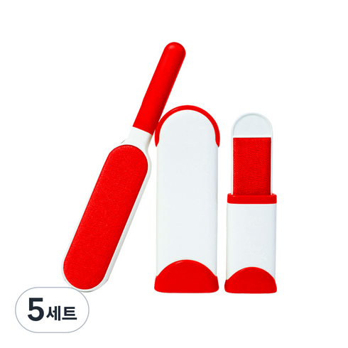 퍼위자드 고급형 먼지 제거 브러쉬 세트, 레드, 5세트