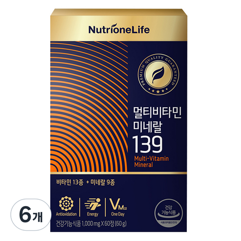 뉴트리원 라이프 멀티비타민 미네랄139, 60정, 6개