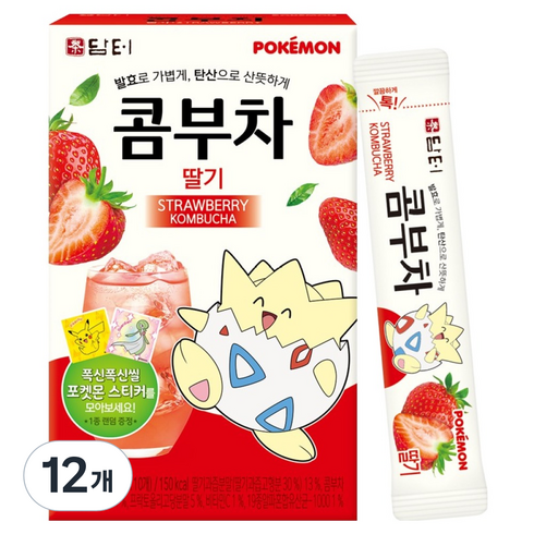 담터 포켓몬 콤부차 딸기, 5g, 10개입, 12개