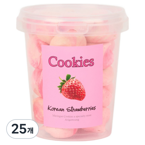 아리감성 딸기 머랭쿠키 원통형, 38g, 25개
