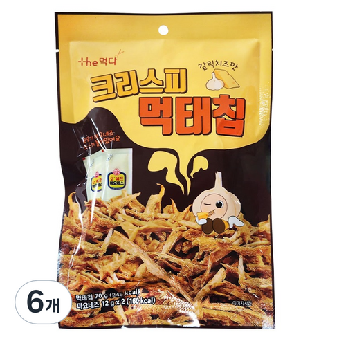 더먹다 크리스피 동결건조 먹태칩 갈릭치즈맛, 6개, 94g