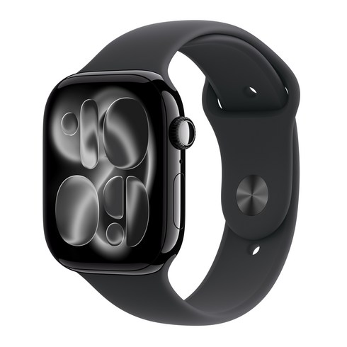 Apple 2025 애플워치 시리즈 11, 제트 블랙, 46mm, GPS+Cellular, 알루미늄,제트 블랙/블랙 스포츠 밴드, M/L