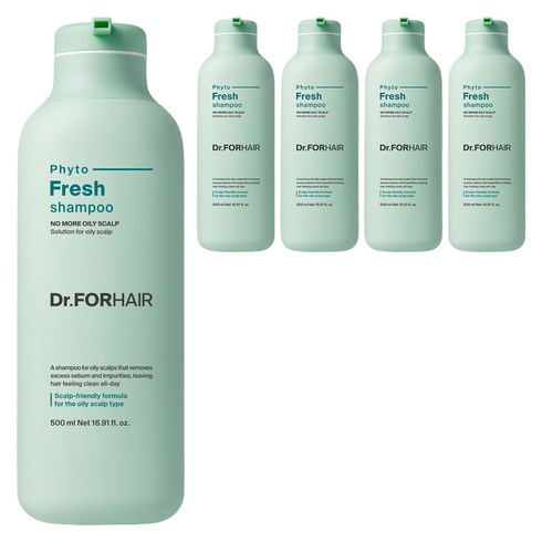 닥터포헤어 지성두피 딥 클렌징 피토프레시 샴푸 시트러스 허브향, 500ml, 5개
