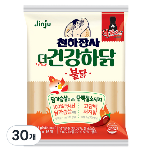 건강하닭 천하장사 더 불닭 소시지, 448g, 30개