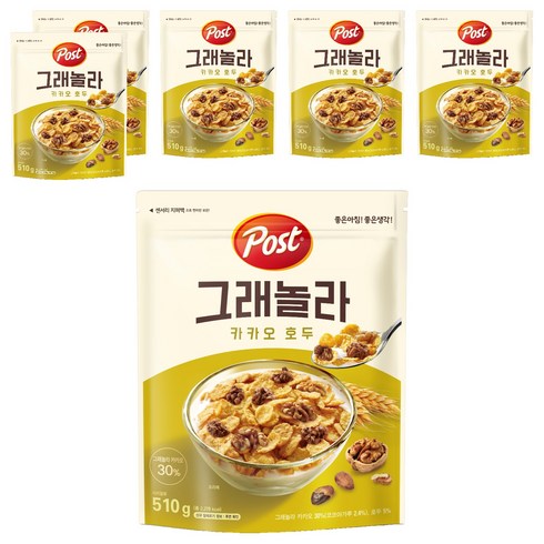포스트 그래놀라 카카오 호두, 510g, 6개