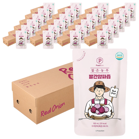 푸릇담 국내산 젊은농부 빨간양파즙, 3L, 25개