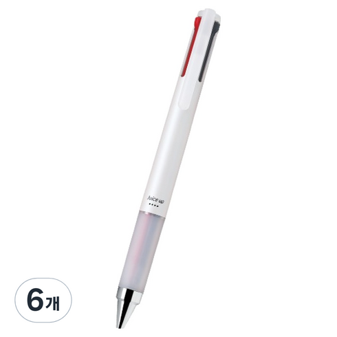 파이롯트 쥬스업 4색 다색펜 0.4mm, 화이트, 6개