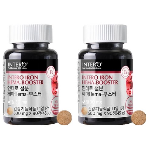 인테로 철분 헤마 부스터 45g, 90정, 2개