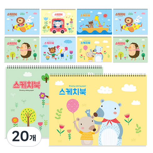 영아트 캐릭터 스케치북 130g, 345 x 248 mm, 20매, 20개