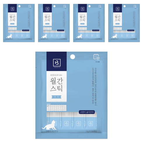 브리더랩 월간스틱 짜먹는 고양이 간식, 참치, 330g, 5개