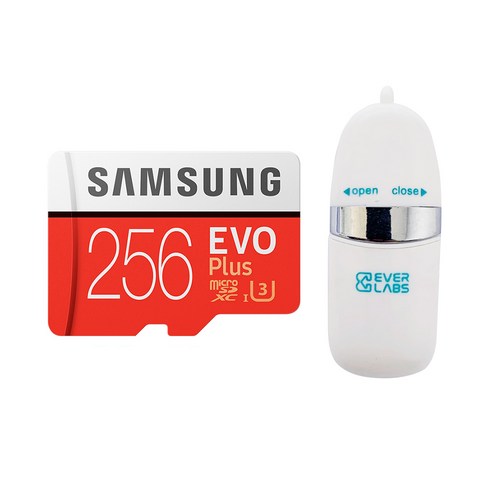 삼성전자 EVO PLUS 마이크로 SD카드 + OTG USB 리더기 SOTC-01, 256GB