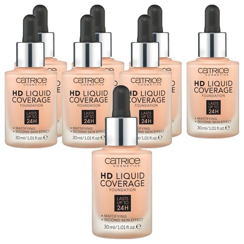 캐트리스 HD 리퀴드 커버리지 파운데이션 30ml, 020호 로즈베이지, 8개