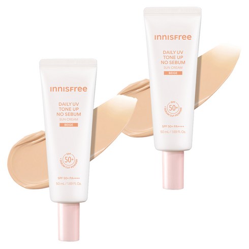 이니스프리 데일리 유브이 톤업 선크림 베이지 SPF50+ PA++++, 2개, 50ml